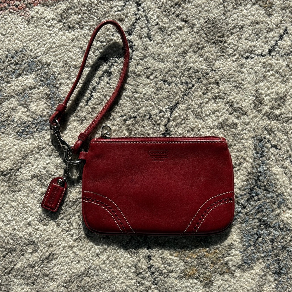 Vintage Coach Red leather Wristlet